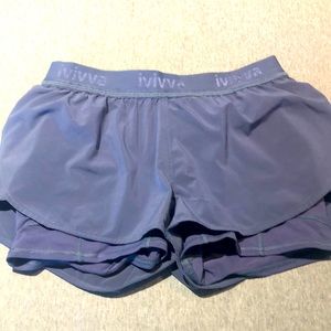 Blue/grey Ivivva by Lululemon girls size 12 shorts with compression short